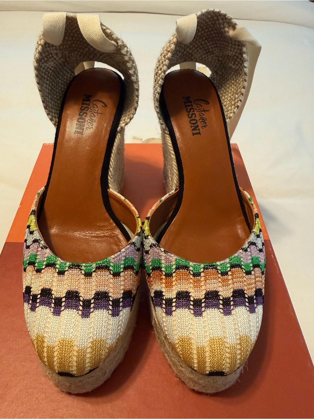 Missoni Multicolor Woven Espadrille Wedge Sandals - Picture 3 of 7